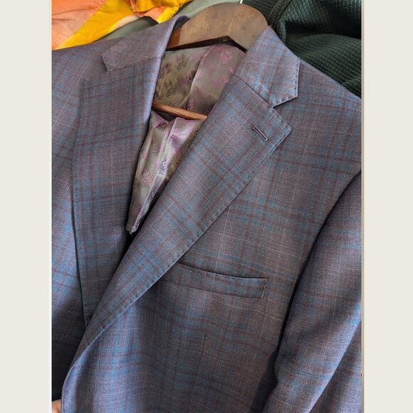 PSYCHO BUNNY - Burgundy check jacket - Sz 42R - Picture 4 of 10